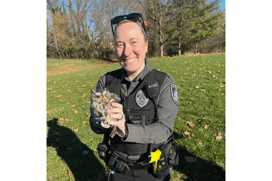 Devon with Fender the Owl - December 2023