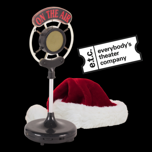 Old microphone, santa hat and ETC logo