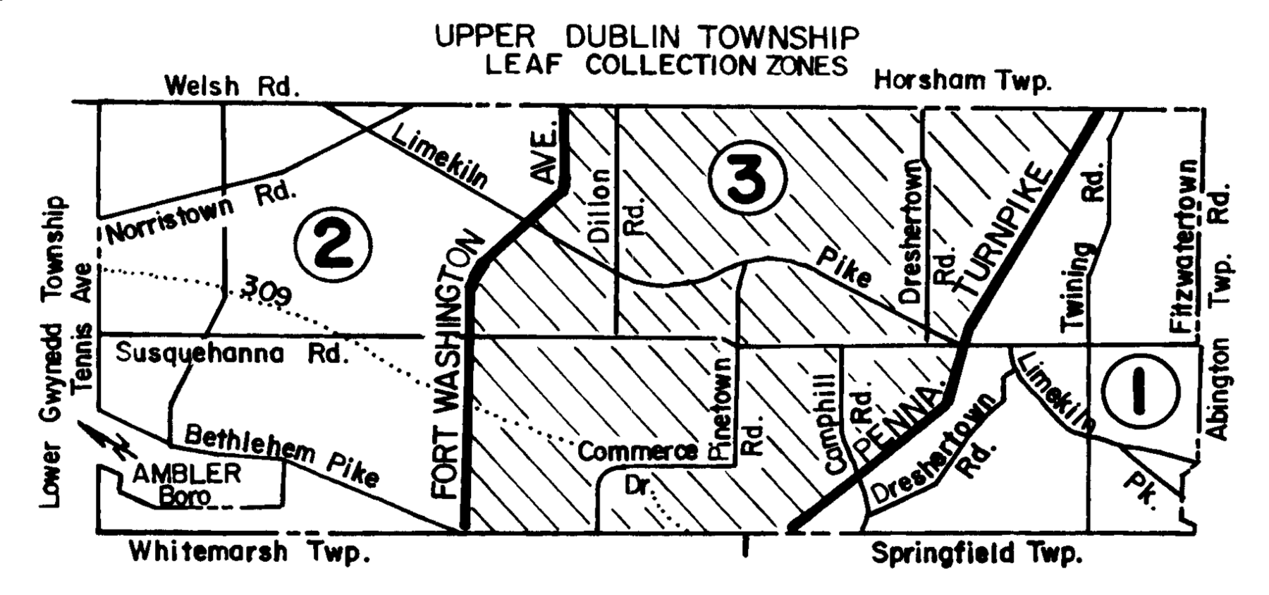 Leaf collection zones map